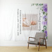 In Loving Memoryフォトパープルフローラメモリアル タペストリー (インサイチュ(横))