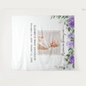 In Loving Memoryフォトパープルフローラメモリアル タペストリー (正面(横))