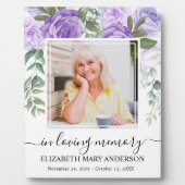 In Loving Memoryフォトパープルフローラメモリアル フォトプラーク (正面)