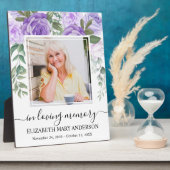 In Loving Memoryフォトパープルフローラメモリアル フォトプラーク (側面)