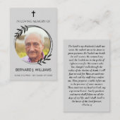 In Loving Memoryフォトメモリアル祈りの言葉カード 名刺 (正面/裏面)