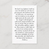 In Loving Memoryフォトメモリアル祈りの言葉カード 名刺 (裏面)