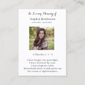 In Loving Memoryフォトメモリアル祈りの言葉カード 名刺 (正面)