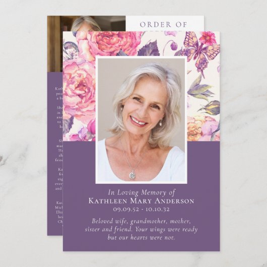 In Loving Memoryフローラ写真追悼会 プログラム (正面/裏面)