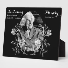 In Loving Memoryフローラ記念カスタム写真 フォトプラーク