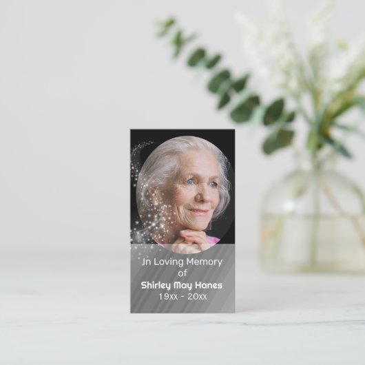 In Loving Memoryメモリアル写真祈りの言葉カード 名刺 (スタンド正面)