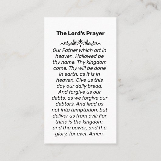 In Loving Memoryメモリアル写真祈りの言葉カード 名刺 (裏面)