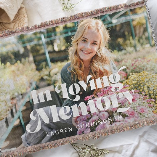 In Loving Memoryヴィンテージレトロ記念写真 スローブランケット