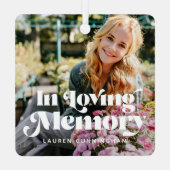 In Loving MemoryヴィンテージレトロPhoto Memorial メタルオーナメント (裏面)