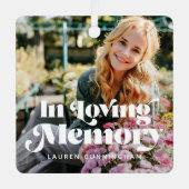 In Loving MemoryヴィンテージレトロPhoto Memorial メタルオーナメント (正面)