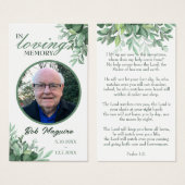 In Loving Memory写真の葬儀カード (正面&裏面)