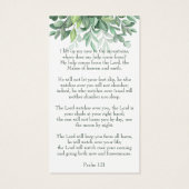 In Loving Memory写真の葬儀カード (裏面)