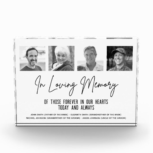 In Loving Memory写真カスタムの結婚記念碑 フォトブロック (正面)