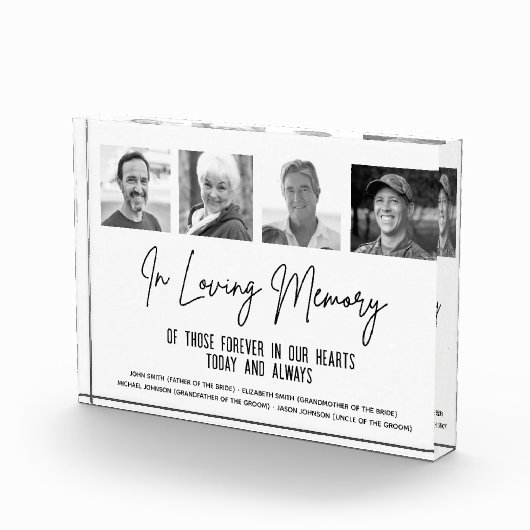 In Loving Memory写真カスタムの結婚記念碑 フォトブロック (右)