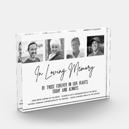 In Loving Memory写真カスタムの結婚記念碑 フォトブロック (左)