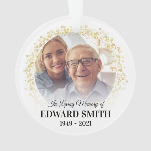 In Loving Memory写真カスタム記念 オーナメント (裏面)