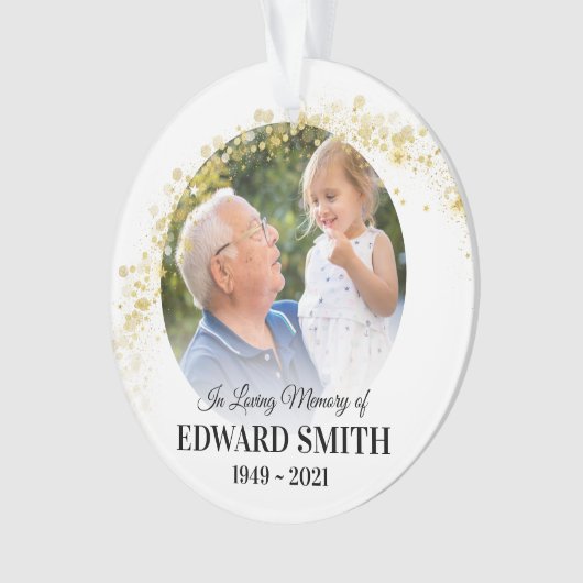 In Loving Memory写真カスタム記念 オーナメント (正面)