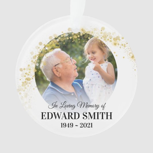 In Loving Memory写真カスタム記念 オーナメント (正面)