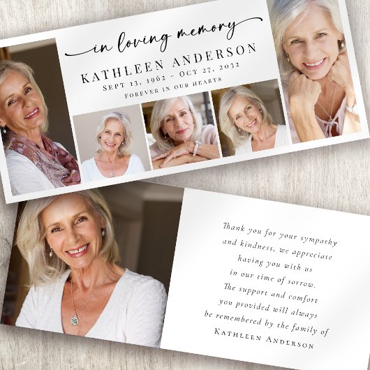 In Loving Memory写真コラージュ記念ありがとう 案内状