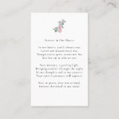 In Loving Memory写真フローラメモリアル祈りの言葉カード 名刺 (裏面)