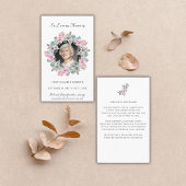 In Loving Memory写真フローラメモリアル祈りの言葉カード 名刺