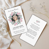 In Loving Memory写真フローラメモリアル祈りの言葉カード 名刺