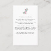 In Loving Memory写真フローラメモリアル祈りの言葉カード 名刺 (裏面)