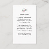 In Loving Memory写真フローラメモリアル祈りの言葉カード 名刺 (裏面)