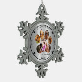 In Loving Memory写真ペット記念碑 – 黒 スノーフレークピューターオーナメント (左)