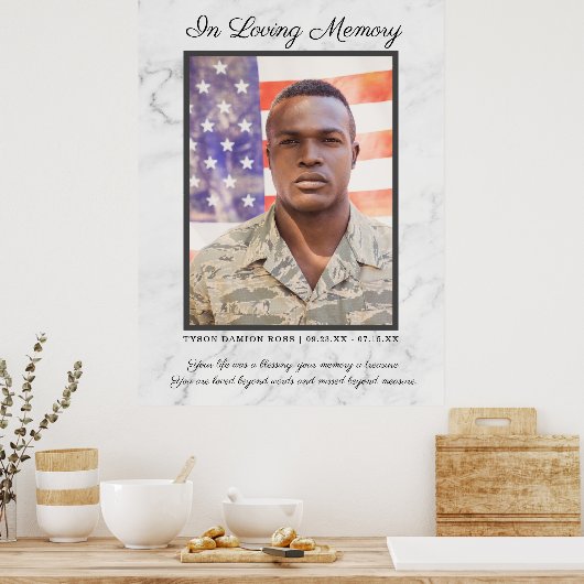 In Loving Memory写真引用文葬儀記念 ポスター (キッチン)