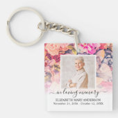 In Loving Memory写真明るいフローラメモリアル キーホルダー (正面)