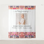 In Loving Memory写真明るいフローラメモリアル タペストリー (正面)