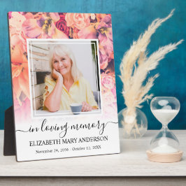 In Loving Memory写真明るいフローラメモリアル フォトプラーク