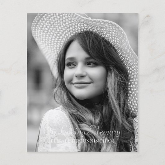 In Loving Memory写真葬儀出席カード (裏面)