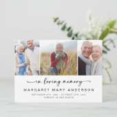 In Loving Memory写真葬儀悔やみや弔慰ありがとう カード (スタンド正面)