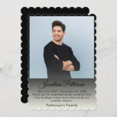 In Loving Memory写真葬儀悔やみや弔慰ありがとう サンキューカード (正面/裏面)