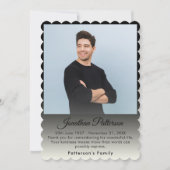 In Loving Memory写真葬儀悔やみや弔慰ありがとう サンキューカード (正面)