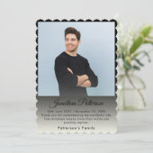 In Loving Memory写真葬儀悔やみや弔慰ありがとう サンキューカード (スタンド正面)