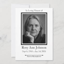 In Loving Memory写真葬儀招待状 招待状