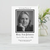 In Loving Memory写真葬儀招待状 招待状 (スタンド正面)