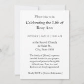 In Loving Memory写真葬儀招待状 招待状 (裏面)