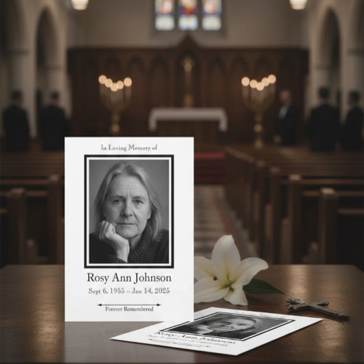 In Loving Memory写真葬儀招待状 招待状