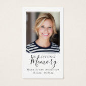 In Loving Memory写真葬儀祈りの言葉カード (正面)