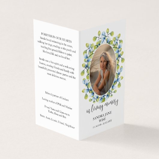 In Loving Memory写真葬儀祈りの言葉カード (外部)