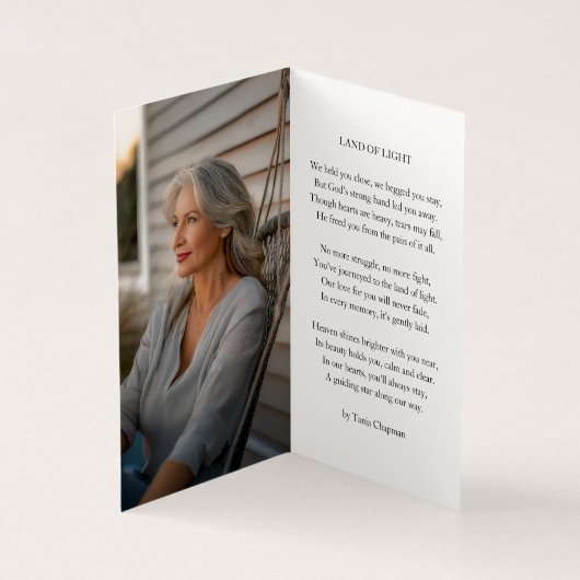 In Loving Memory写真葬儀祈りの言葉カード (内部)