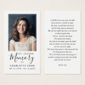 In Loving Memory写真葬儀祈りの言葉カード (正面&裏面)