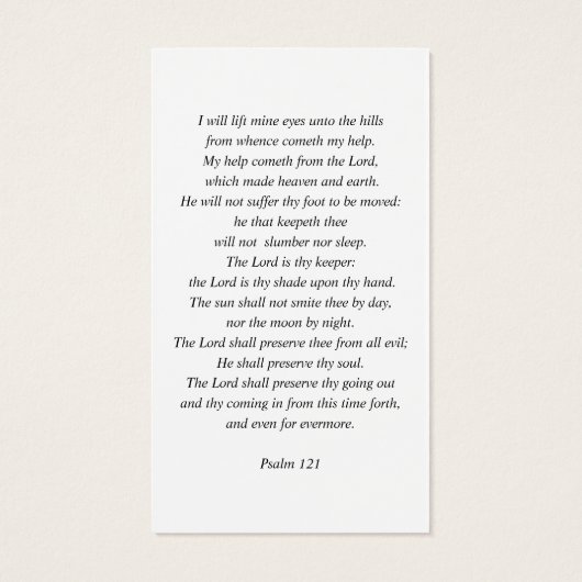 In Loving Memory写真葬儀祈りの言葉カード (裏面)