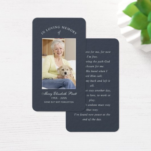 In Loving Memory写真葬儀祈りの言葉カード (デスク)