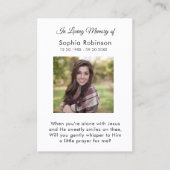 In Loving Memory写真葬儀祈りの言葉カード 名刺 (正面)