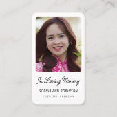 In Loving Memory写真葬儀祈りの言葉カード 名刺 (正面)
